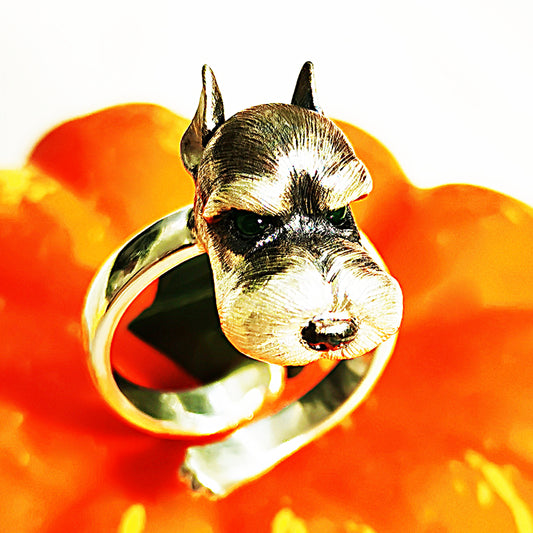 Schnauzer Dog Ring – Upright Ear Design