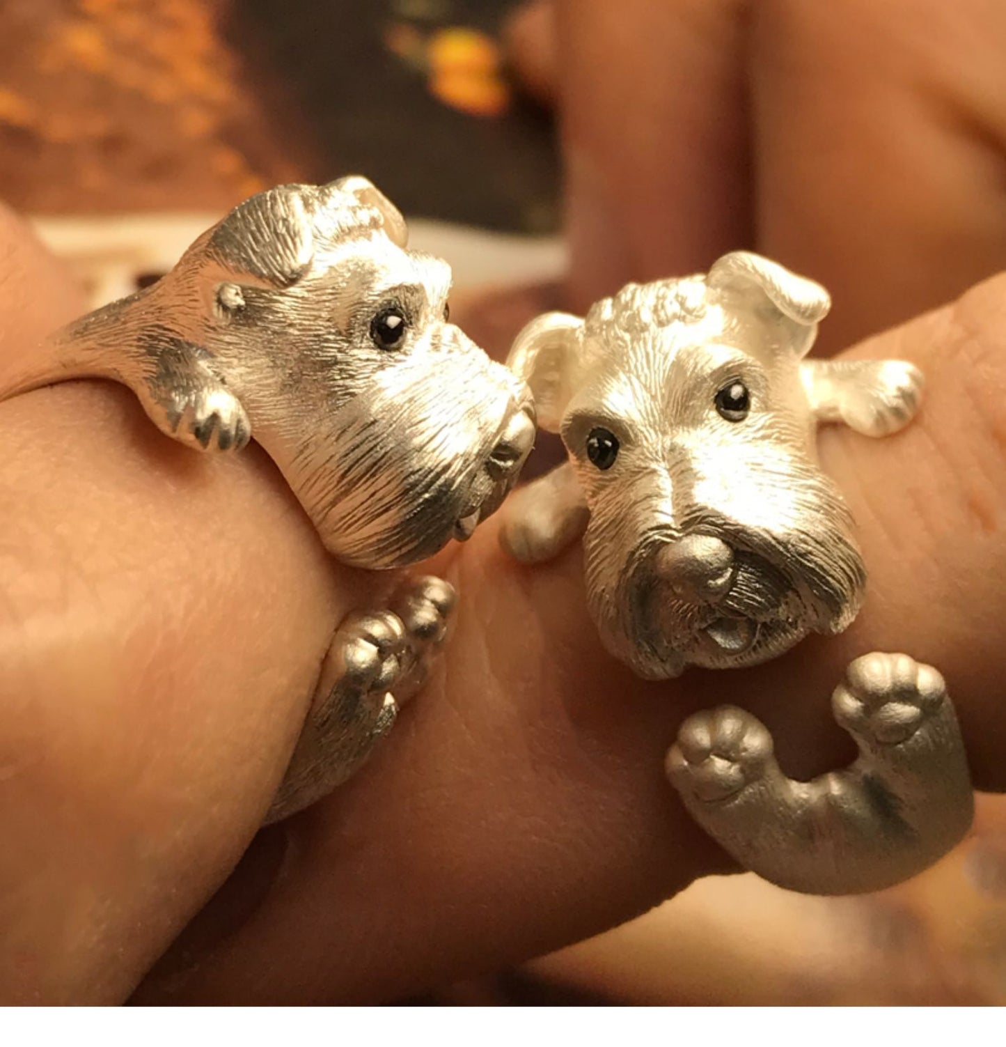 Silver Schnauzer Ring