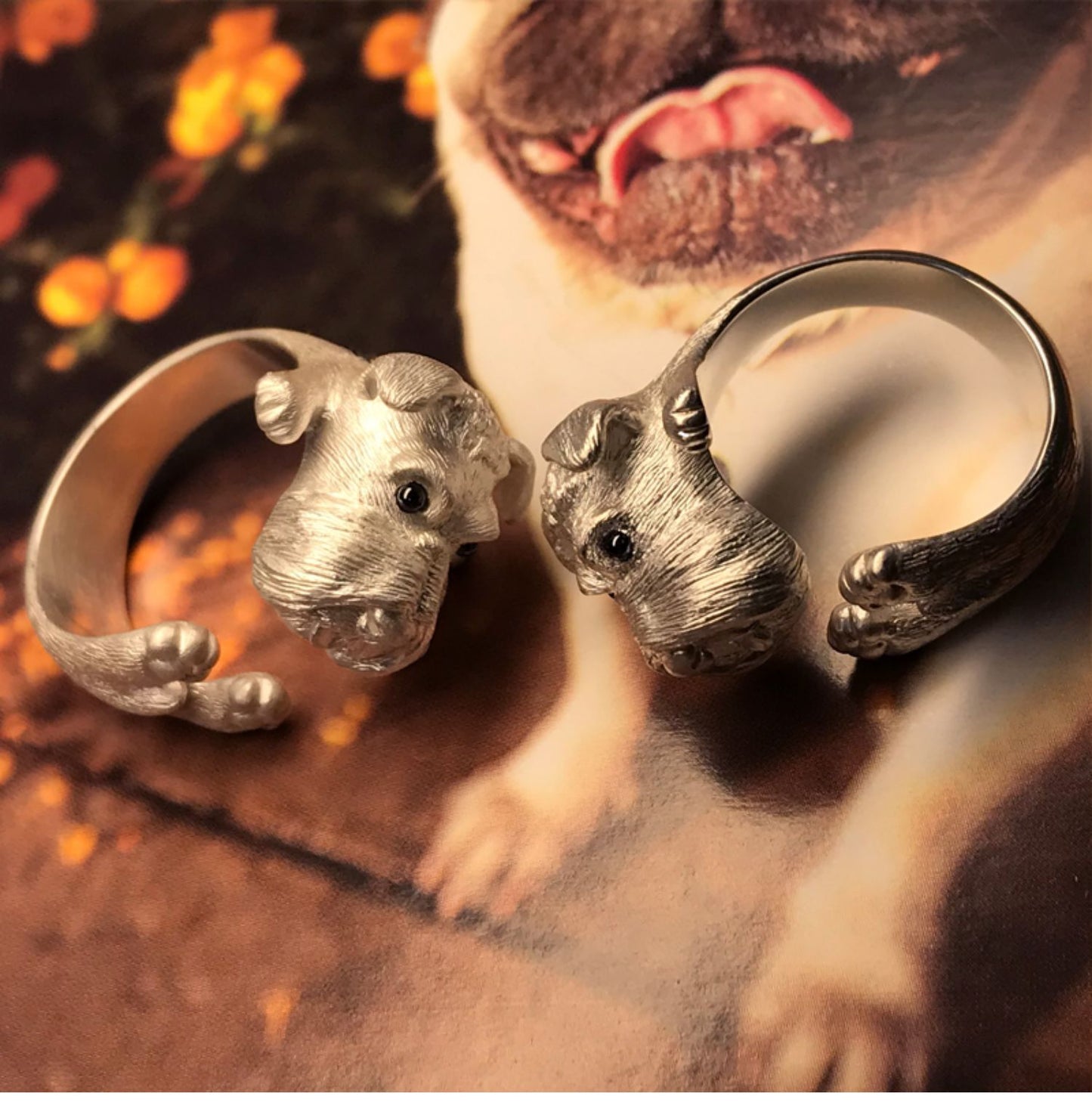 Silver Schnauzer Ring