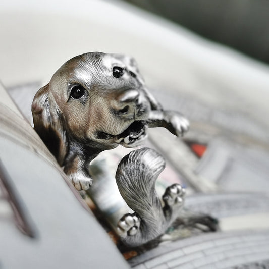 Sterling Silver Golden Retriever Ring